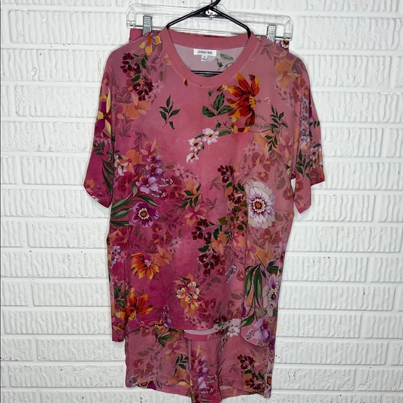 Johnny Was Floral Silk Pajama Set - Picture 1 of 3